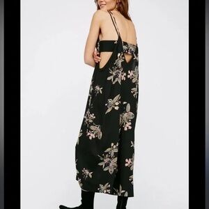 Free People Black Floral Jumpsuit